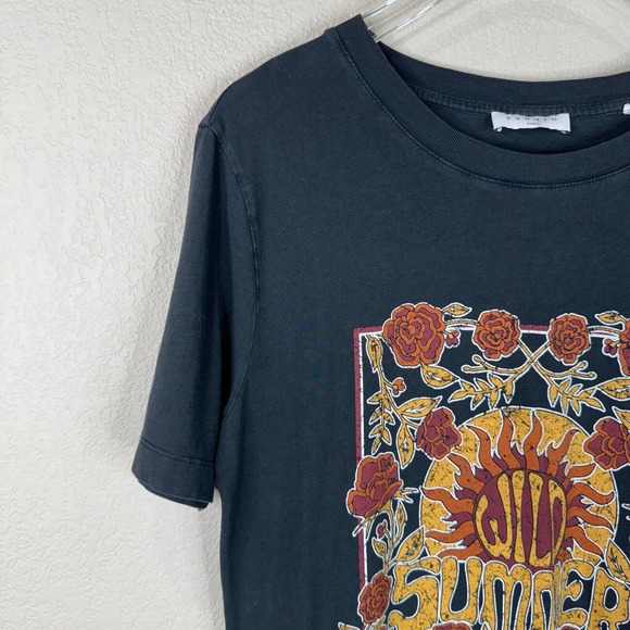 Sandro Paris Women's Graphic‎ Summer T-Shirt Short Sleeve Black Size 1 - Picture 2 of 13